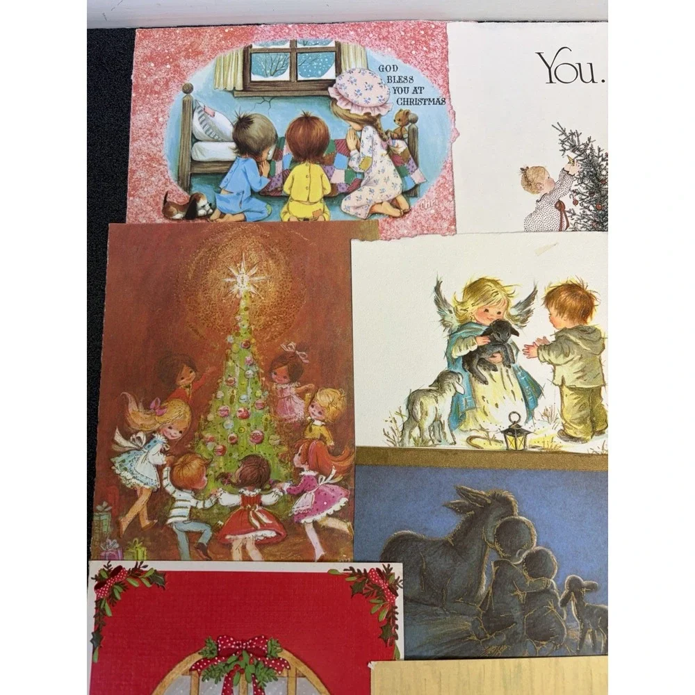 Vintage Christmas Cards Fronts ONLY Traditional Scrapbooking Decoupage Lot 50+